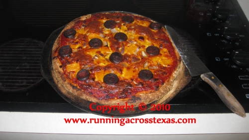 Whole wheat high fiber pizza is a complex carbohydrate; photo courtesy Kelly Smith